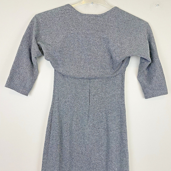 Jessica McClintock Gunne Sax Strapless Gown and Shrug Size 7 Silver Metallic - Picture 7 of 12